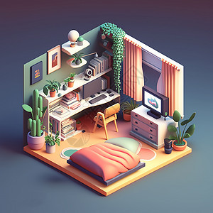 3D立体盒子小屋图片