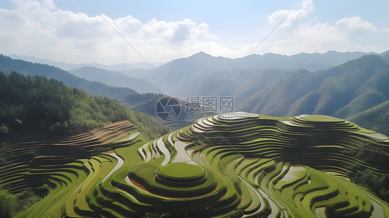 美丽梯田图片