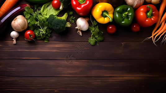 蔬菜木桌背景图图片