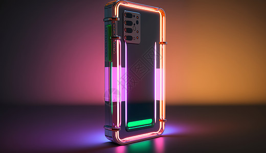 霓虹光时尚的手机背景图片