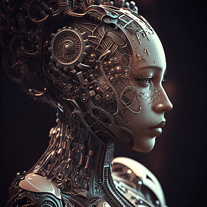 3D机器人女性图片