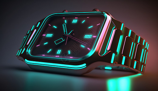 炫酷的霓虹光时尚手表图片