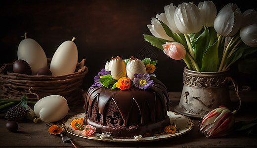 巧克力彩蛋蛋糕图片