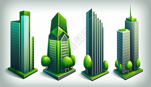 城市办公楼模型图片