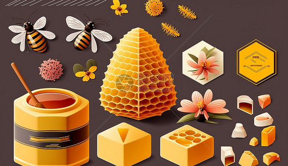 蜂蜜和蜂巢图片
