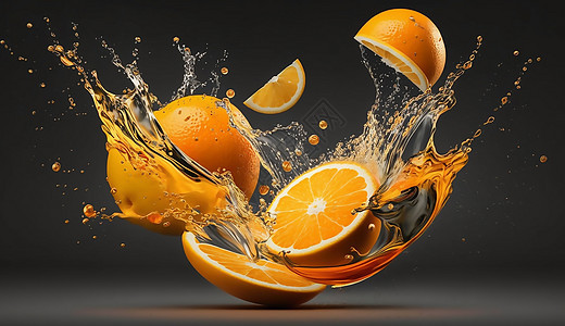 飞溅的橙子图片