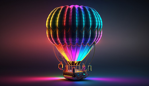 浪漫的霓虹灯热气球图片