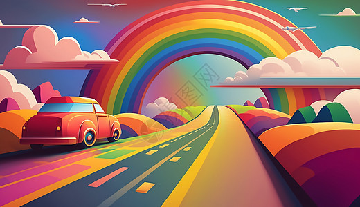 童话般的彩虹背景图片