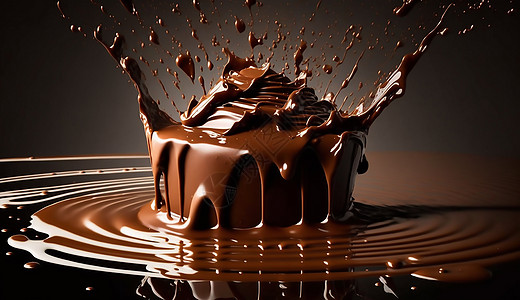巧克力漩涡飞溅的巧克力插画