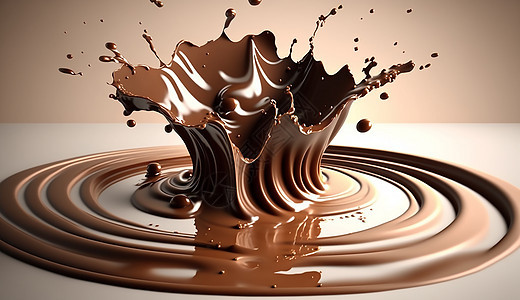 流动旋转的黑巧克力图片