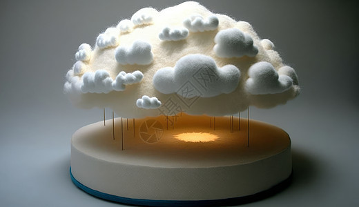 羊毛毡云朵小岛图片