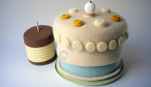 手工羊毛毡蛋糕图片