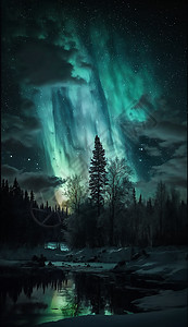 北极的夜空图片