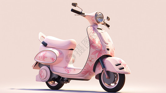 可爱的粉色电动车背景图片