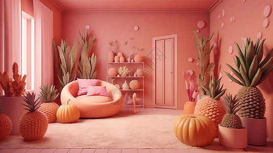 粉色房间背景图片