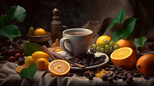 水果咖啡豆咖啡商业图片