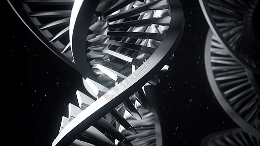 黑白医学细胞分子科技DNA细胞手绘图片