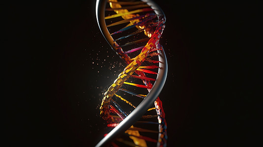 彩色分子科技DNA细胞手绘图片