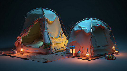 露营地的小帐篷背景图片