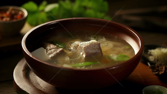 美味的中式餐饮营养汤食物图片