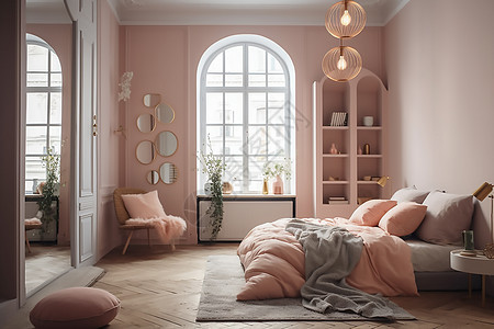 女孩可爱粉色的卧室图片