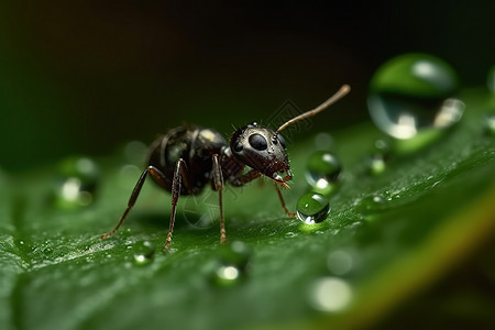 叶子上的一只蚂蚁图片