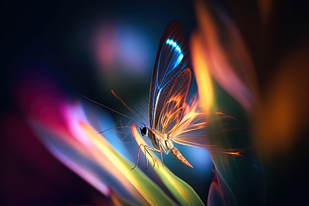 美丽的彩虹色蝴蝶背景图片