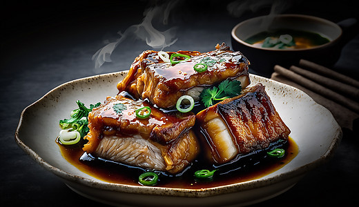 中式传统猪排美食图片