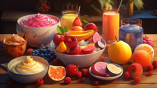 水果食物绘画图片