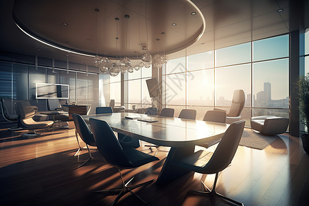 现代商务大楼的会议室图片