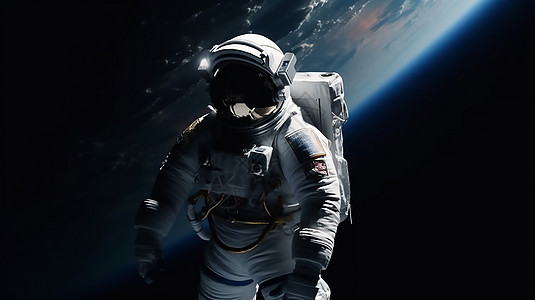 宇宙中的宇航员数字艺术图片