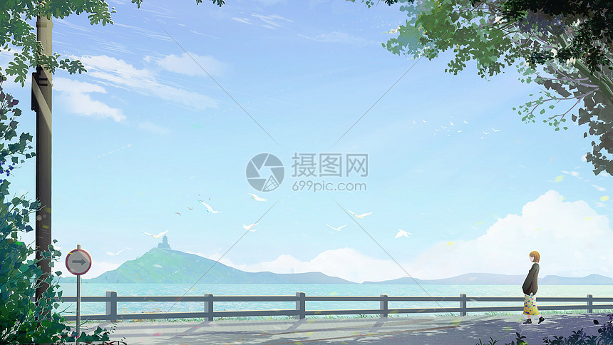 夏天里的美好时光插画图片下载-正版图片402468775-摄图网