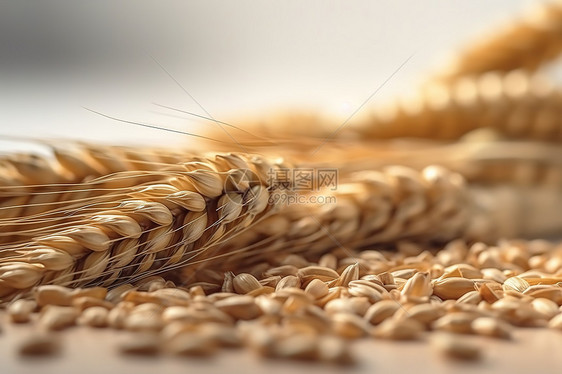 白底背景小麦粮食照片图片
