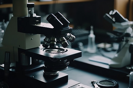 实验室里的显微镜设备背景图片