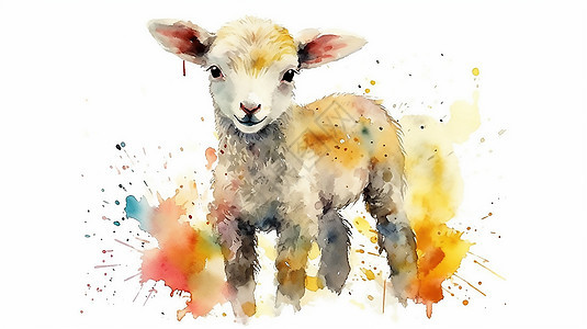 手绘羊羔图案图片
