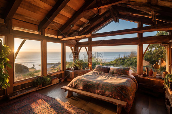 海边度假酒店的海景房设计图片