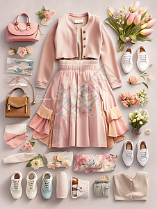 粉色包包3D粉色女装服饰插画