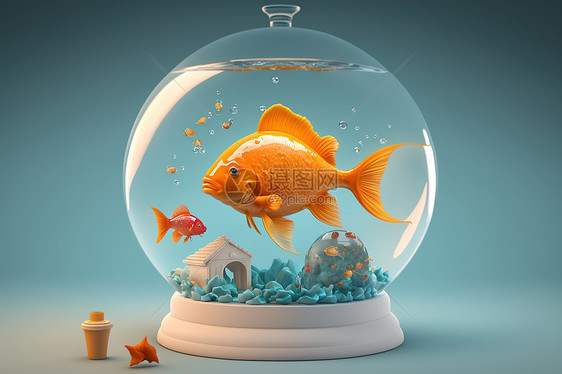 3D金鱼鱼缸图片