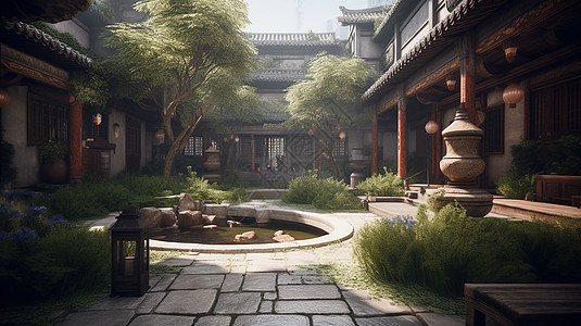 中式仿古代建筑图片