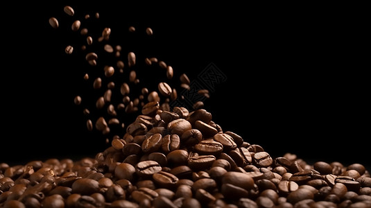 掉落的咖啡豆背景图片