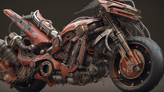 大型摩托车金属机械质感图片
