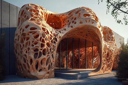 3D抽象的建筑网格设计背景图片