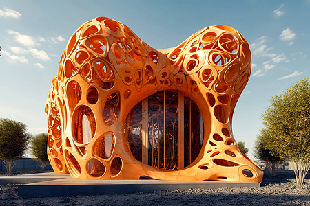 3D艺术抽象建筑网格设计图片
