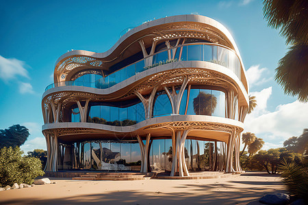 豪华建筑度假酒店建筑设计3D图片