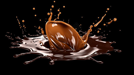 飞溅的旋转的浇筑巧克力甜品背景图片