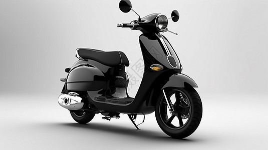 一辆黑色的现代电动摩托车图片
