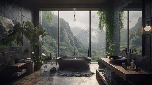 森林中民宿酒店浴室图片