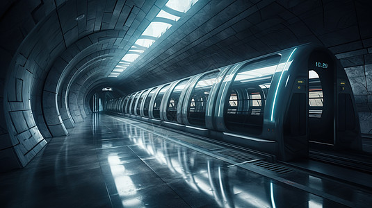 未来超现代科幻弹头列车轻轨地铁图片