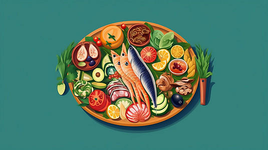 充满活力的印尼食品插图高清图片