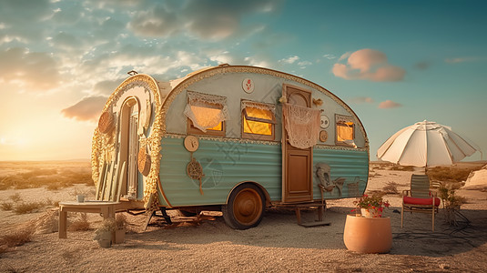 沙漠旅游房车图片